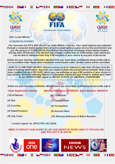 international fifa world cup lottery|Watch out for ticket and other World Cup scams .